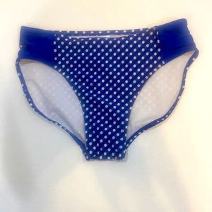 Cat & Jack NWOT Girls Bikini Bottom Navy Blue White Polka Dot SIZE XL (14-16)